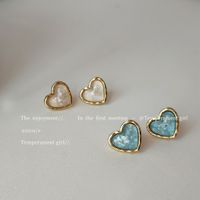 Wholesale Jewelry 1 Pair Cute Heart Shape Alloy Ear Studs main image 1