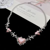 Sweet Heart Shape Alloy Titanium Steel Plating Women's Necklace main image 4