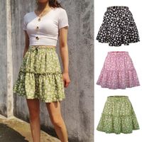Summer Preppy Style Ditsy Floral Polyester Above Knee Skirts main image 5
