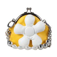 Girl's Mini Pu Leather Flower Cute Beading Pearls Buckle Crossbody Bag main image 5