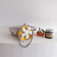 Girl's Mini Pu Leather Flower Cute Beading Pearls Buckle Crossbody Bag sku image 4