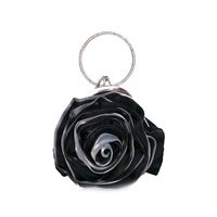 Black Beige Silver Polyester Flower Round Clutch Evening Bag main image 3