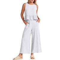 Women's Casual Solid Color Cotton Cotton And Linen Pants Sets main image 6