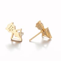1 Pair Simple Style Solid Color Stainless Steel Irregular Plating Silver Plated Ear Studs main image 2