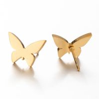 1 Pair Simple Style Solid Color Stainless Steel Plating Gold Plated Ear Studs main image 5