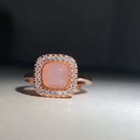 Retro Square Crystal Copper Wholesale Rings main image 4