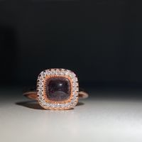 Retro Square Crystal Copper Wholesale Rings sku image 7