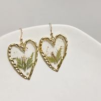 Wholesale Sweet Heart Shape Flower Stainless Steel Arylic Earrings Necklace sku image 1