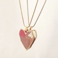 Wholesale Sweet Heart Shape Flower Stainless Steel Arylic Earrings Necklace sku image 4