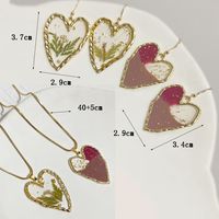 Wholesale Sweet Heart Shape Flower Stainless Steel Arylic Earrings Necklace main image 3