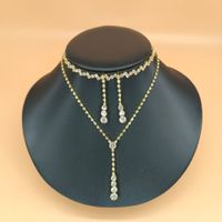 Glamour Gotitas De Agua Borla Diamante De Imitación Cobre Mujeres Pulsera Aretes Collar sku image 18