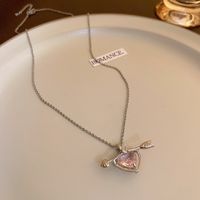 Retro Star Heart Shape Flower Beaded Alloy Inlay Rhinestones Women's Necklace sku image 11