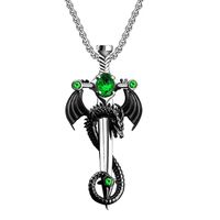 Hip-hop Cross Dragon Alloy Plating Inlay Artificial Gemstones Unisex Pendant Necklace sku image 7