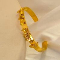 Wholesale Elegant Rose Titanium Steel 18k Gold Plated Cuff Bracelets sku image 1