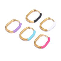 1 Pair Simple Style U Shape Enamel Stainless Steel Earrings main image 5