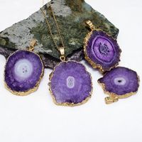 Casual Irregular Agate Brass Gold Plated Natural Stone Wholesale Necklace Pendant main image 5