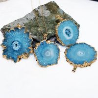 Casual Irregular Agate Brass Gold Plated Natural Stone Wholesale Necklace Pendant main image 4