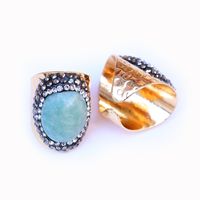 Casual Irregular Agate Brass Natural Stone Wholesale Open Ring sku image 13