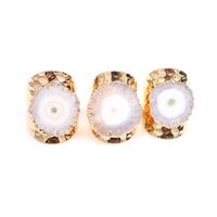 Exaggerated Irregular Flower Gem Metal Gold Plated Gem Crystal Wholesale Open Ring main image 4