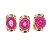 Exaggerated Irregular Flower Gem Metal Gold Plated Gem Crystal Wholesale Open Ring main image 5