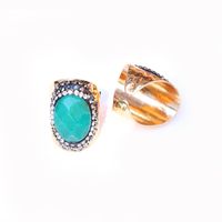 Casual Irregular Agate Brass Natural Stone Wholesale Open Ring sku image 16