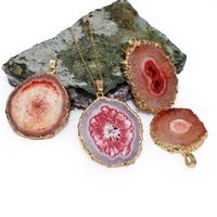 Casual Irregular Agate Brass Gold Plated Natural Stone Wholesale Necklace Pendant main image 3