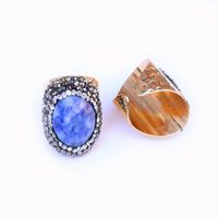 Casual Irregular Agate Brass Natural Stone Wholesale Open Ring main image 2