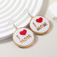 Wholesale Jewelry 1 Pair Mama Letter Heart Shape Arylic Drop Earrings main image 1