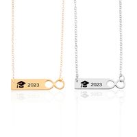 304 Stainless Steel Gold Plated Simple Style Plating Hat Infinity Necklace main image 1