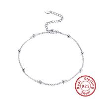 Simple Style Solid Color Sterling Silver Wholesale Anklet main image 2