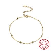 Simple Style Solid Color Sterling Silver Wholesale Anklet sku image 1