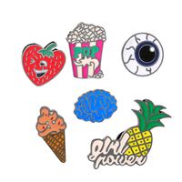 Cute Ice Cream Cup Pine Alloy Metal Stoving Varnish Unisex Brooches Collar Pin main image 5