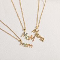 Wholesale MAMA Letter 304 Stainless Steel Copper Plating Inlay Zircon Necklace main image 6