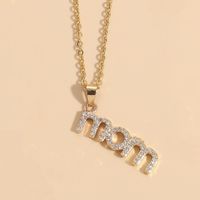 Wholesale MAMA Letter 304 Stainless Steel Copper Plating Inlay Zircon Necklace sku image 1