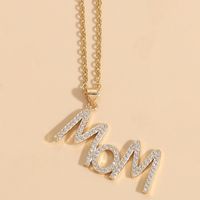 Wholesale MAMA Letter 304 Stainless Steel Copper Plating Inlay Zircon Necklace sku image 4