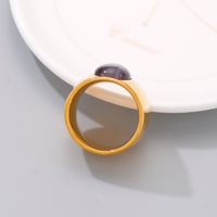 Titanium Steel 18K Gold Plated Simple Style Inlay Round Zircon Rings main image 5