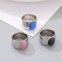 Titanium Steel 18K Gold Plated Simple Style Inlay Round Zircon Rings main image 4