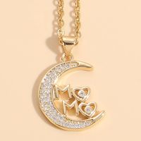Mama Letter Star Heart Shape Copper Plating Inlay Zircon 14k Gold Plated Necklace sku image 3