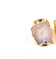Casual Irregular Agate Brass Natural Stone Wholesale Open Ring sku image 1
