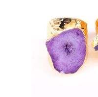 Casual Irregular Agate Brass Natural Stone Wholesale Open Ring sku image 3