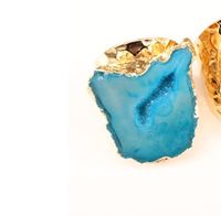 Casual Irregular Agate Brass Natural Stone Wholesale Open Ring sku image 4