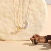 Elegant Star Moon Copper Plating Inlay Zircon 14k Gold Plated Necklace main image 7