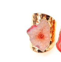 Casual Irregular Agate Brass Natural Stone Wholesale Open Ring sku image 6