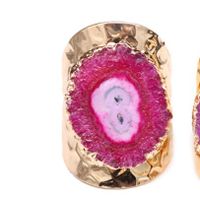 Casual Irregular Agate Brass Natural Stone Wholesale Open Ring sku image 8