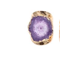 Casual Irregular Agate Brass Natural Stone Wholesale Open Ring sku image 9