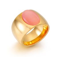 Titanium Steel 18K Gold Plated Simple Style Inlay Round Zircon Rings sku image 15