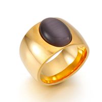 Titanium Steel 18K Gold Plated Simple Style Inlay Round Zircon Rings sku image 20