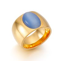 Titanium Steel 18K Gold Plated Simple Style Inlay Round Zircon Rings sku image 24