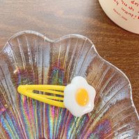 Cute Poached Egg Plastic Hair Clip sku image 3