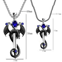 Hip-hop Cross Dragon Alloy Plating Inlay Artificial Gemstones Unisex Pendant Necklace main image 2